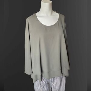 Metaphor Olive Green Wrap Blouse XL Surplice V-Neck Lightweight